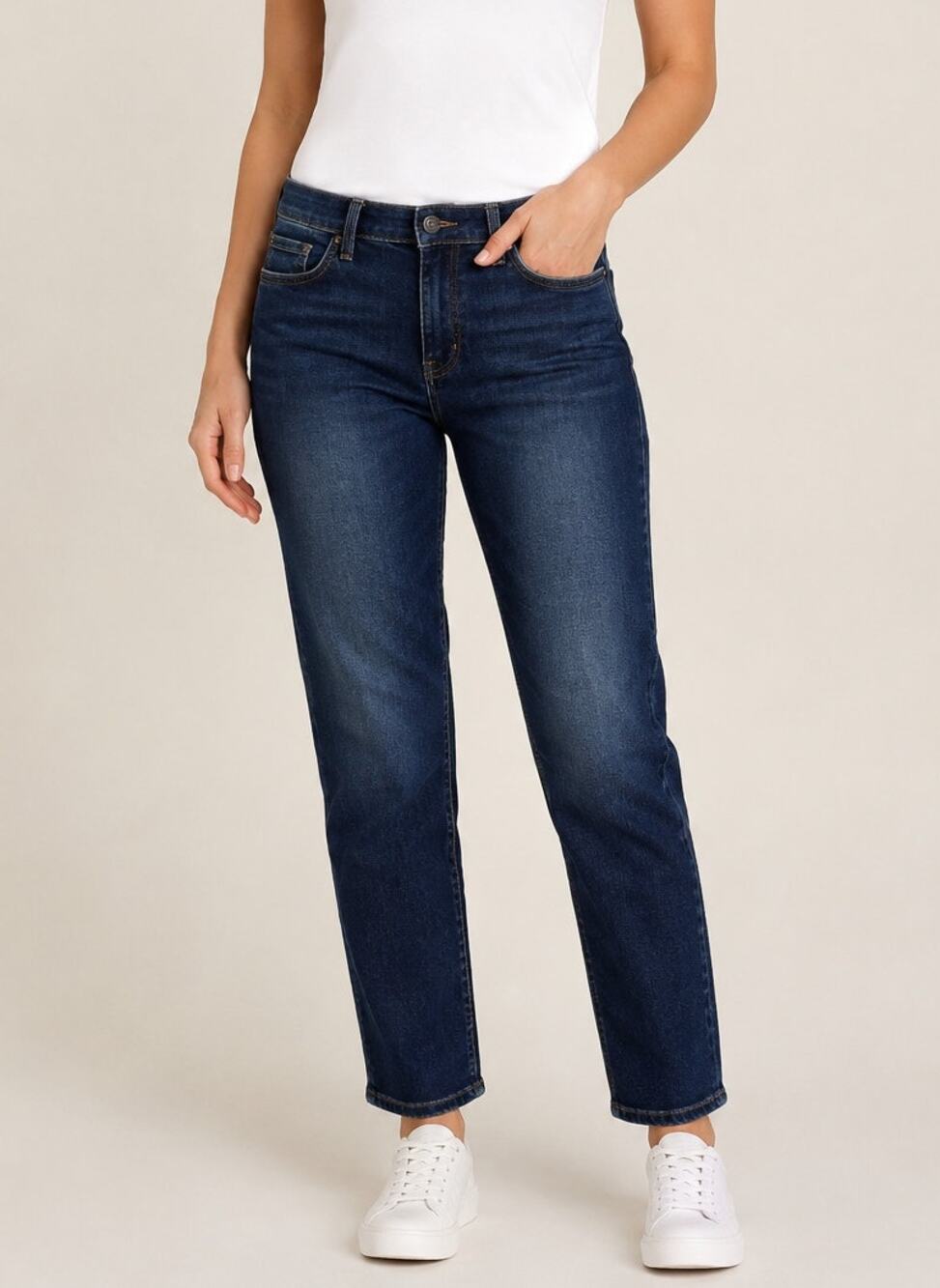 Banana Republic Straight Leg Jeans Dark Wash Stretch Denim Size 28 Sz 6 Normcore